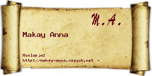 Makay Anna névjegykártya