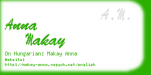 anna makay business card